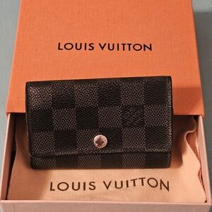 Louis Vuitton Black Damier Canvas 6 Key Holder